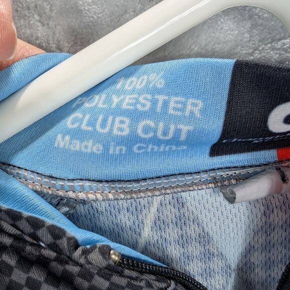 Phat Tire Bike Shop Cycling Shirt Womens Medium Black grey check Argyle Club Cut - Picture 7 of 10